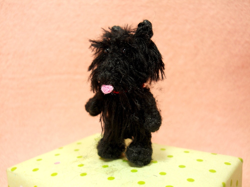 Black Scottish Terrier - Crochet Miniature Arberdeen Dog Stuffed Animals - Made To Order