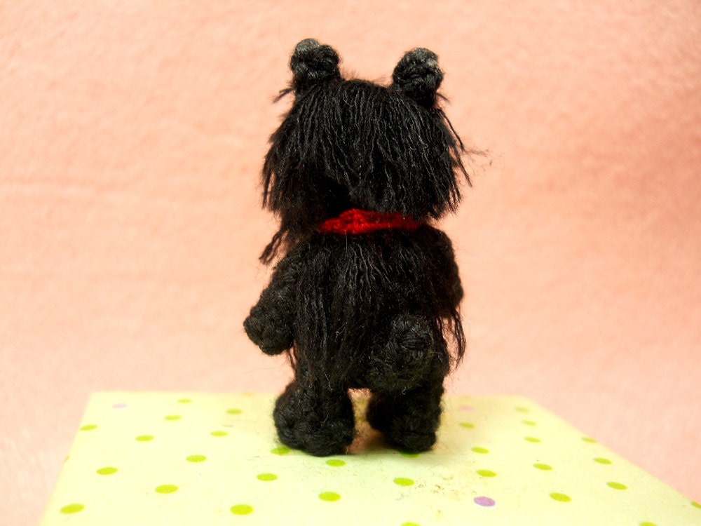 Black Scottish Terrier - Crochet Miniature Arberdeen Dog Stuffed Animals - Made To Order
