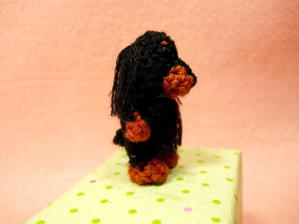 Black Brown Setter - Crochet Miniature Gundog Stuffed Animals - Made To Order