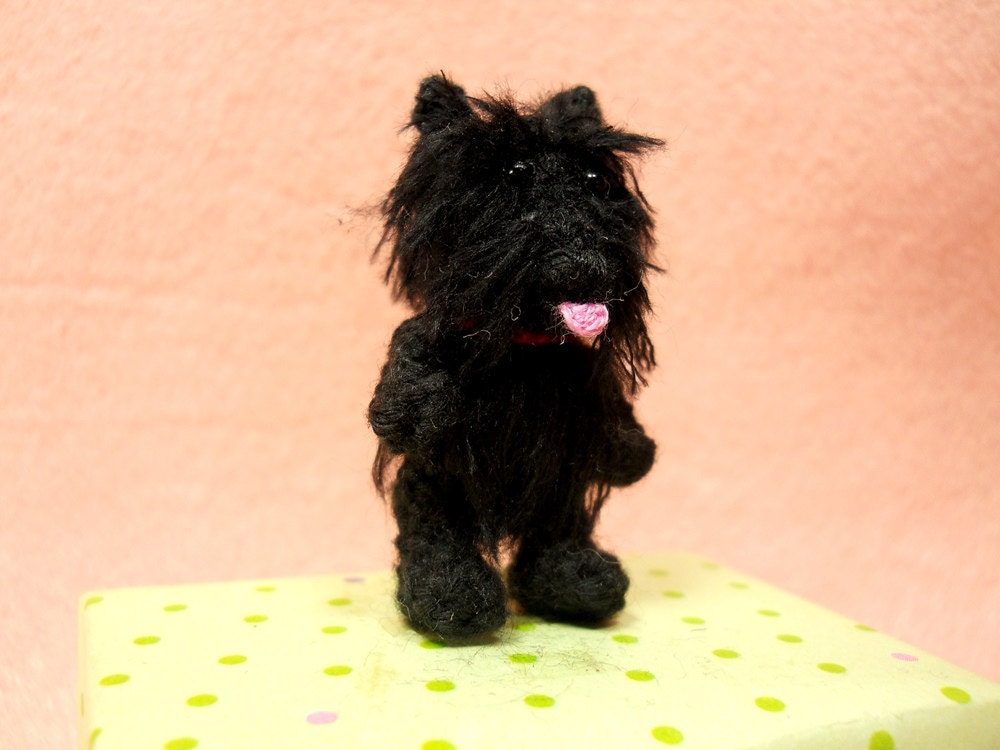 Black Scottish Terrier - Crochet Miniature Arberdeen Dog Stuffed Animals - Made To Order