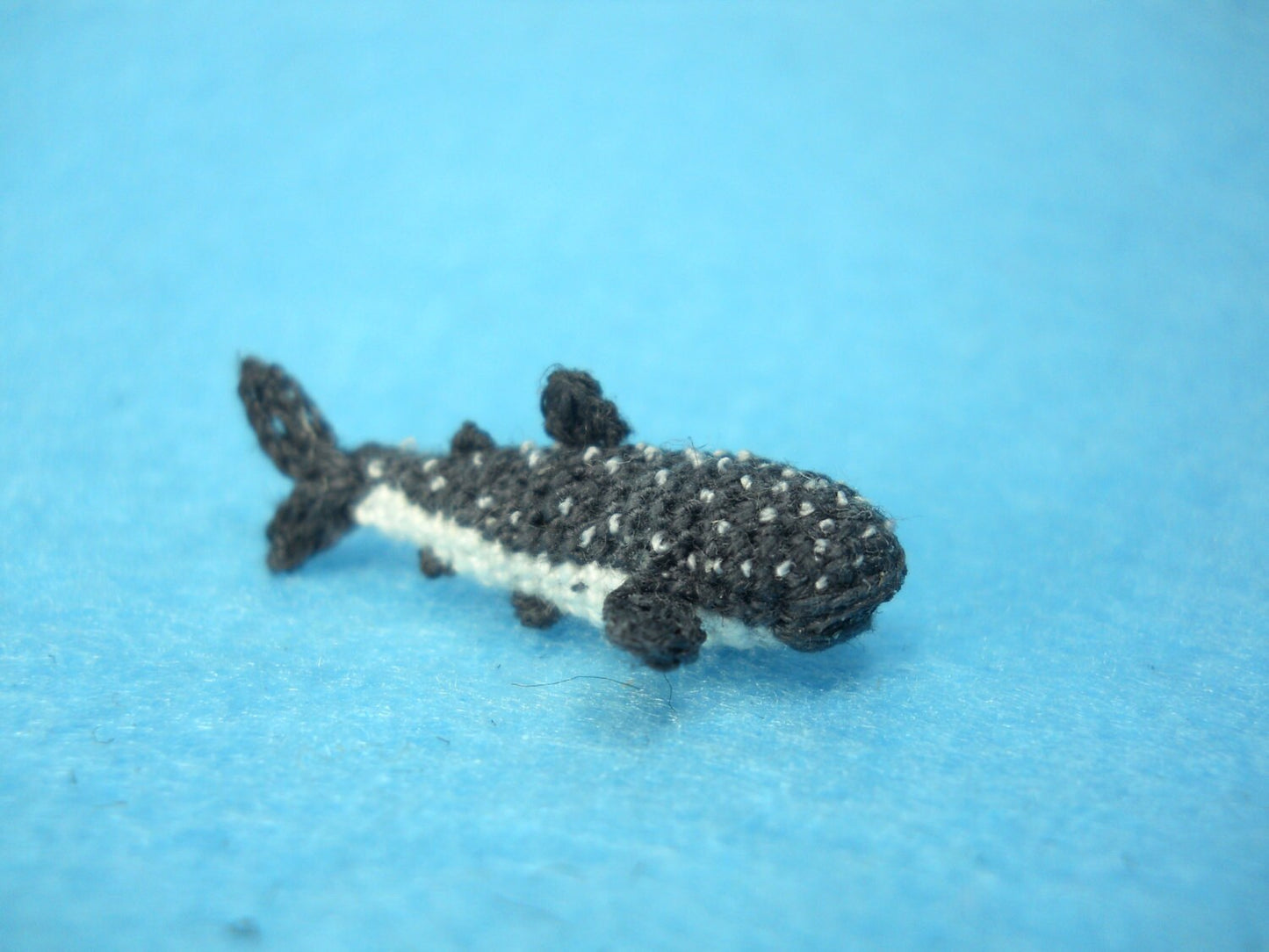 Miniature Whale Shark - Tiny Crochet Micro Whale Stuffed Animal - Made to Order
