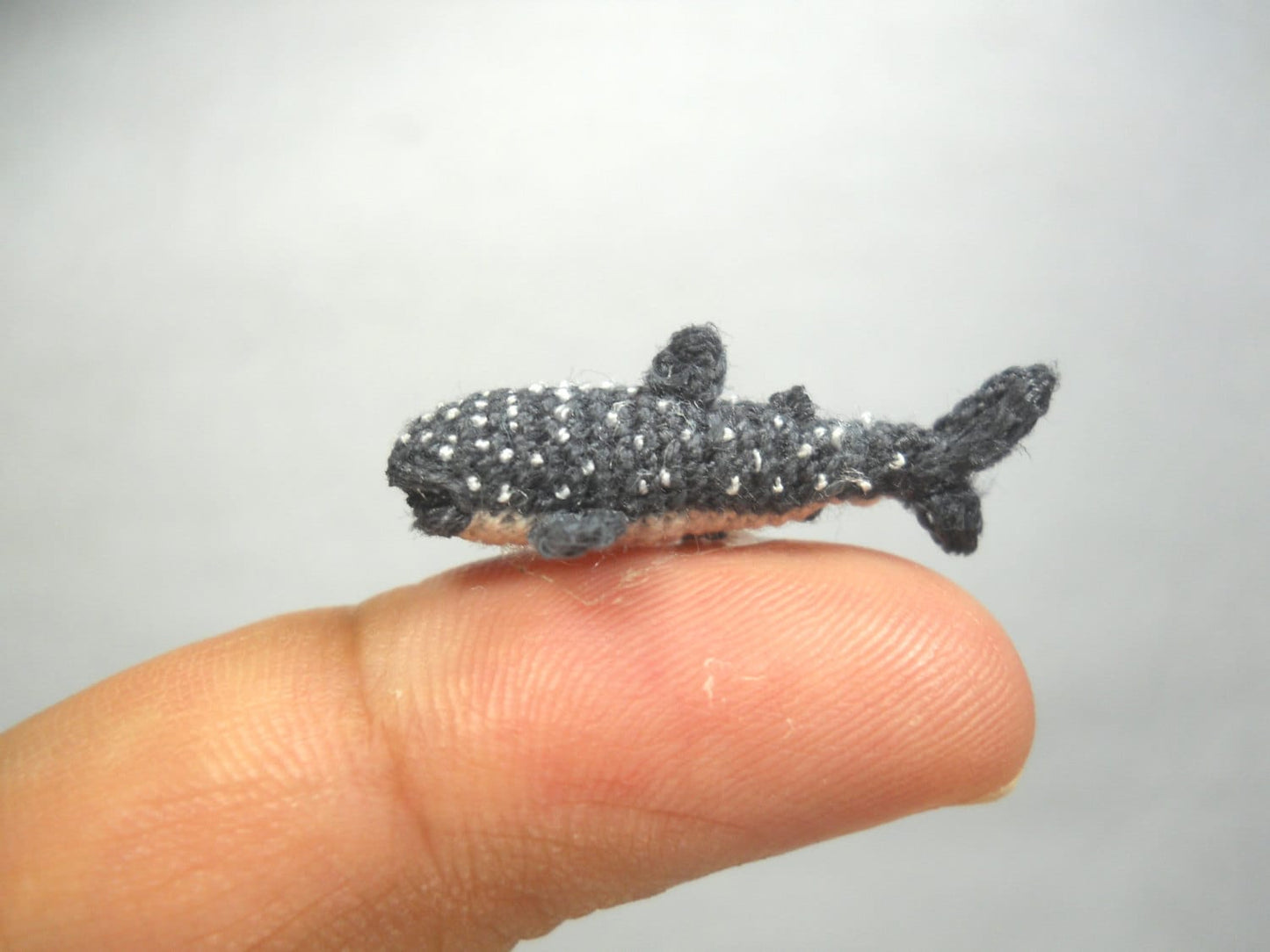 Miniature Whale Shark - Tiny Crochet Micro Whale Stuffed Animal - Made to Order