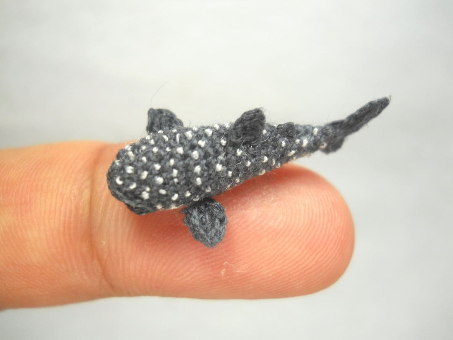 Miniature Whale Shark - Tiny Crochet Micro Whale Stuffed Animal - Made to Order