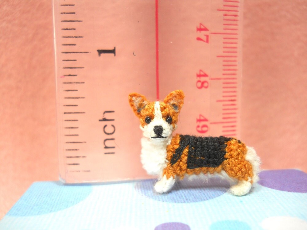 Mini Pembroke Welsh Corgi - Amigurumi Crochet Tiny Dog Stuff Animal - Made to Order