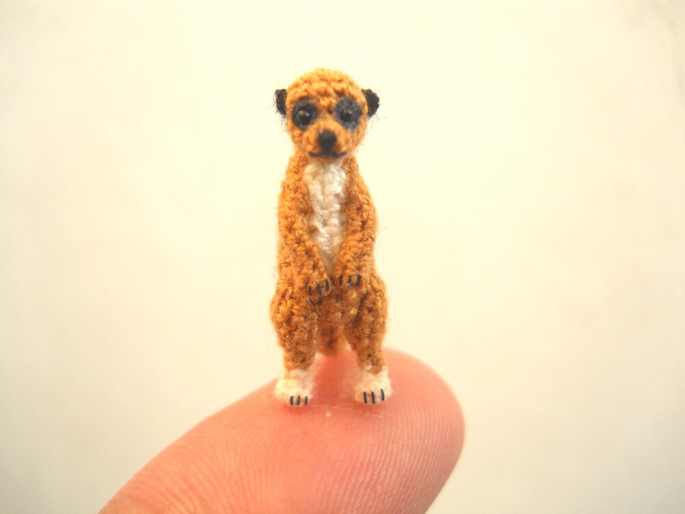 Micro Mini Meerkat - Miniature Crochet Amigurumi Animal - Made To Order