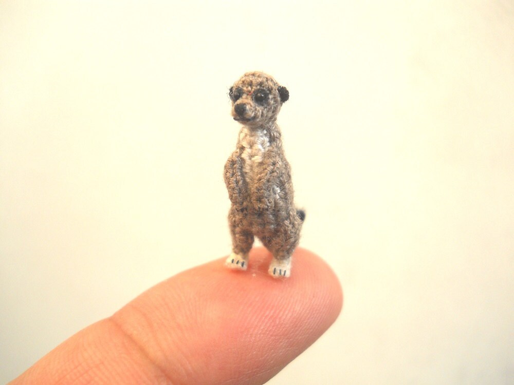 Miniature Meerkat - Miniature Crochet Amigurumi Animal - Made To Order