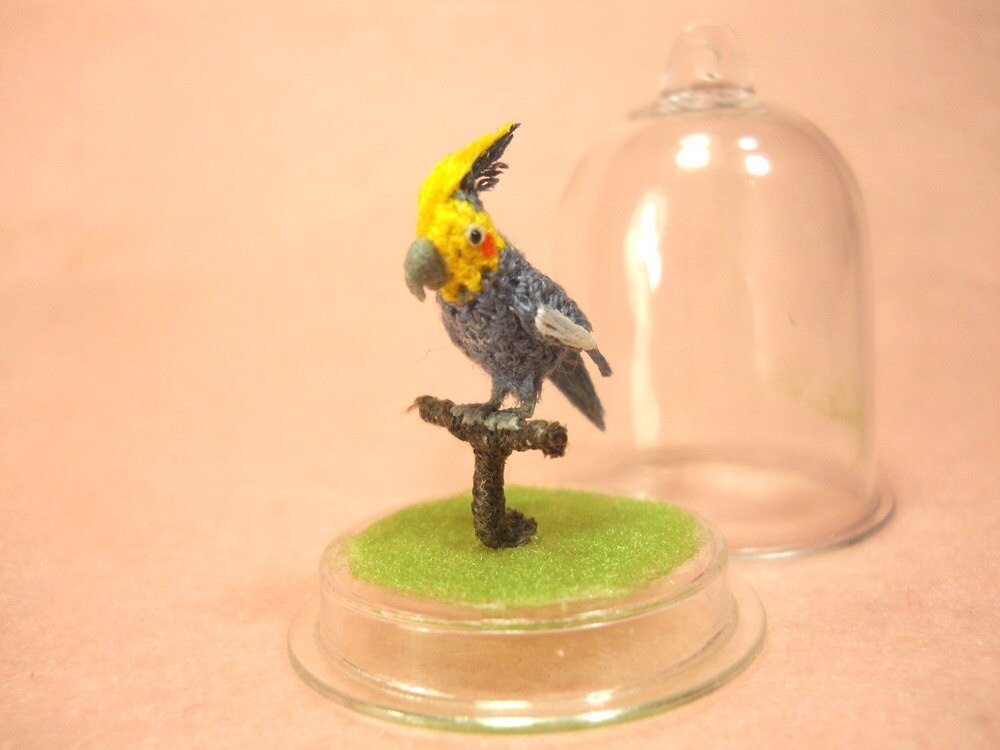Cockatiel - Micro Amigurumi Miniature Crochet Bird Stuffed Animal - Made To Order