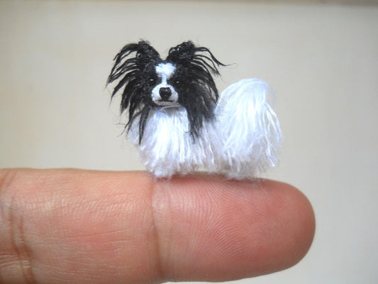 Mini Papillon Dog - Tiny Crochet Miniature Dog Stuffed Animals - Made To Order