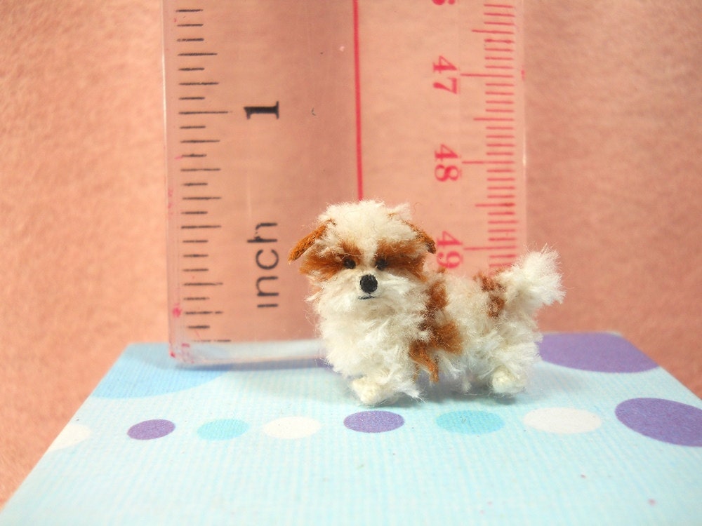 Miniature Shi Tzu - Tiny Crochet Miniature Dog Stuffed Animals - Made To Order