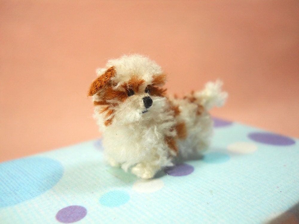 Miniature Shi Tzu - Tiny Crochet Miniature Dog Stuffed Animals - Made To Order