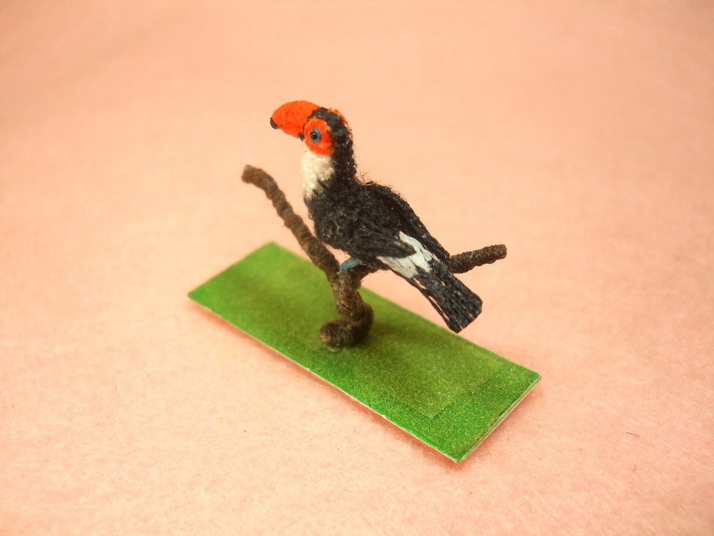 Red Billed Toucan - Micro Amigurumi Miniature Crochet Bird Stuffed Animal - Made To Order