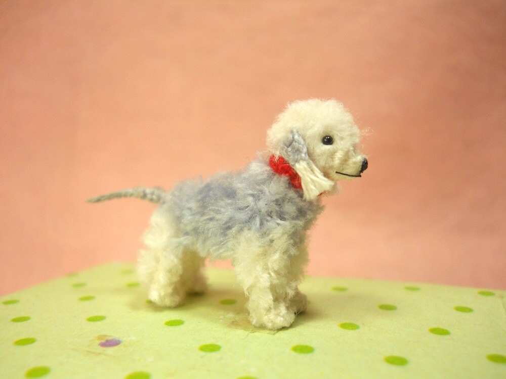Bedlington Terrier - Tiny Crochet Miniature Dog Stuffed Animals - Made To Order