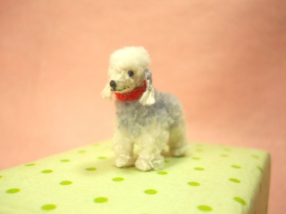 Bedlington Terrier - Tiny Crochet Miniature Dog Stuffed Animals - Made To Order