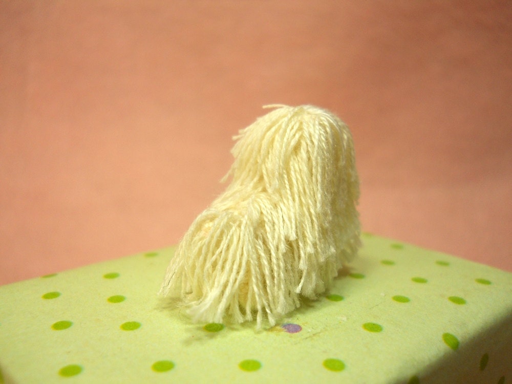 Miniature White Puli - Tiny Crochet Miniature Dog Stuffed Animals - Made To Order