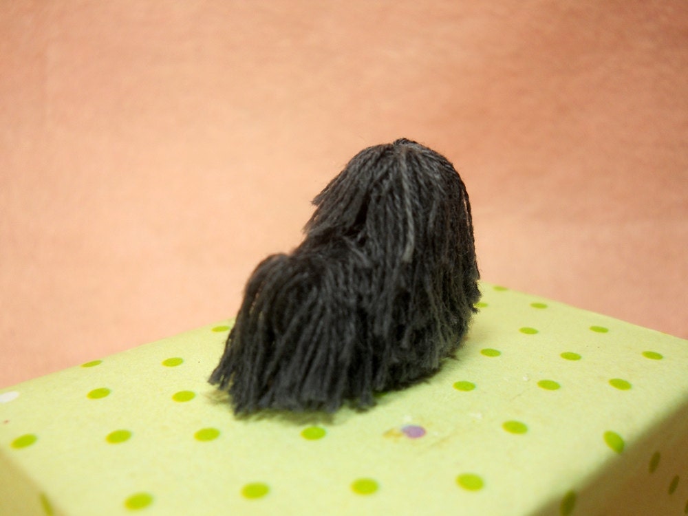 Miniature Black Puli - Tiny Crochet Miniature Dog Stuffed Animals - Made To Order