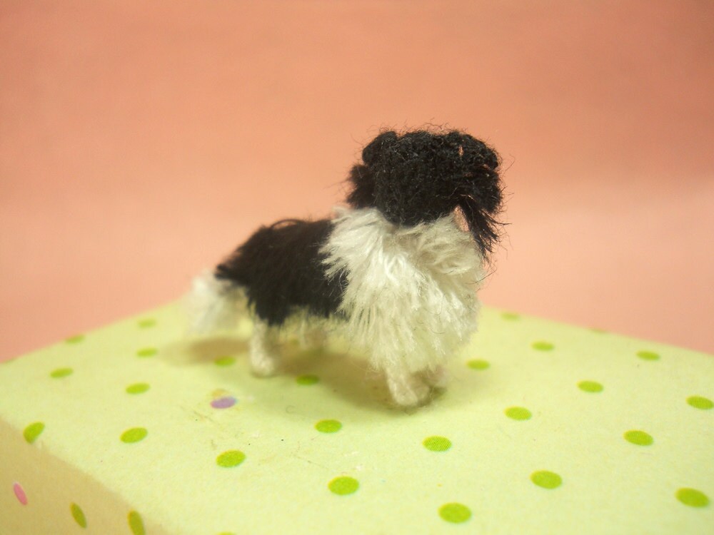 Border Collie - Tiny Crochet Miniature Dog Stuffed Animals - Made To Order