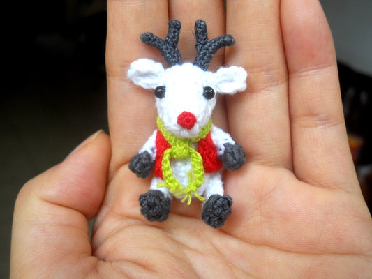 Mini Crochet Reindeer - Amigurumi Miniature Stuffed Animals - Made To Order