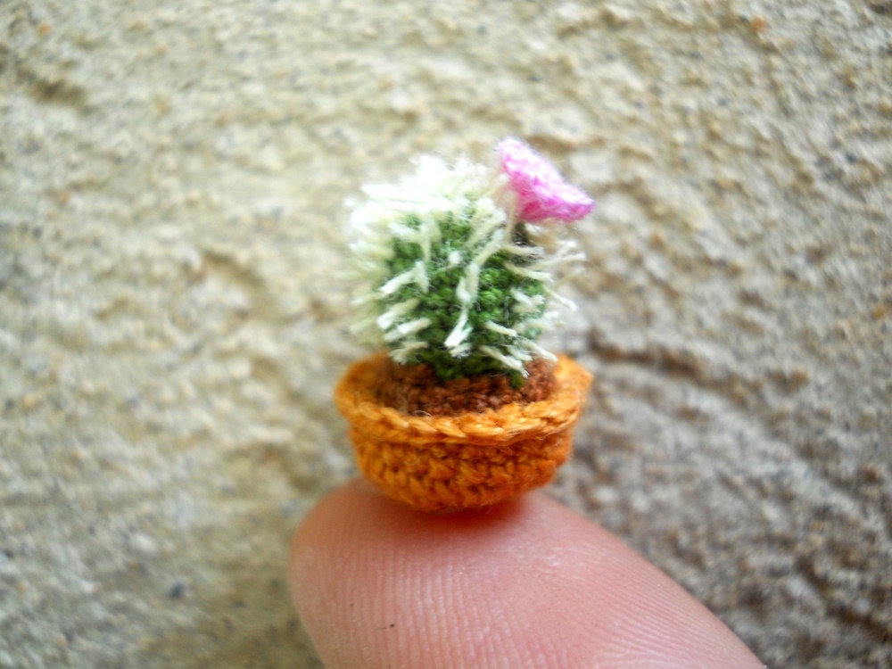 Micro Cactus Type 02 -Tiny Crochet Cactus Amigurumi Plant - Made to Order