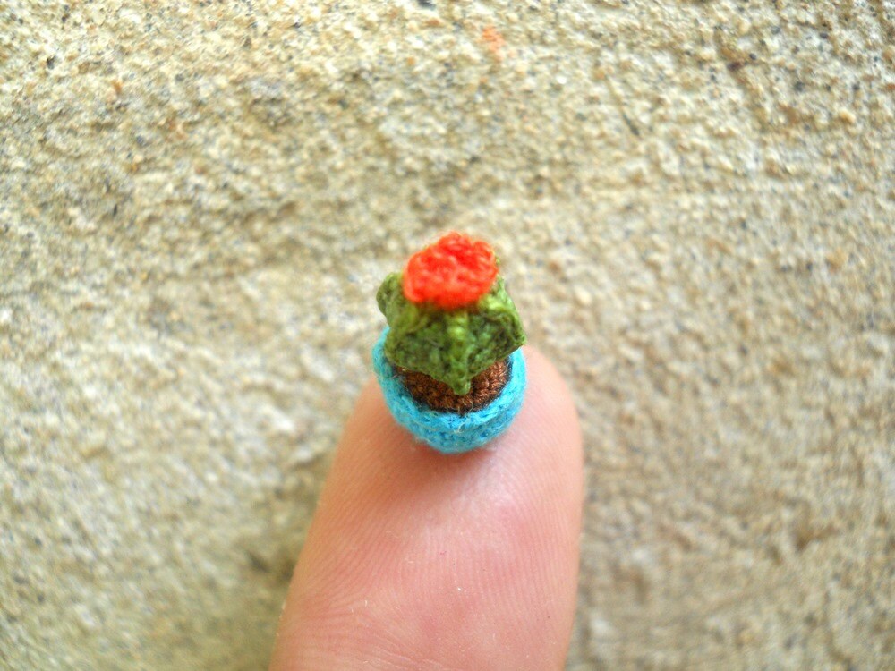 Micro Cactus Type 07 -Tiny Crochet Cactus Amigurumi Plant - Made to Order