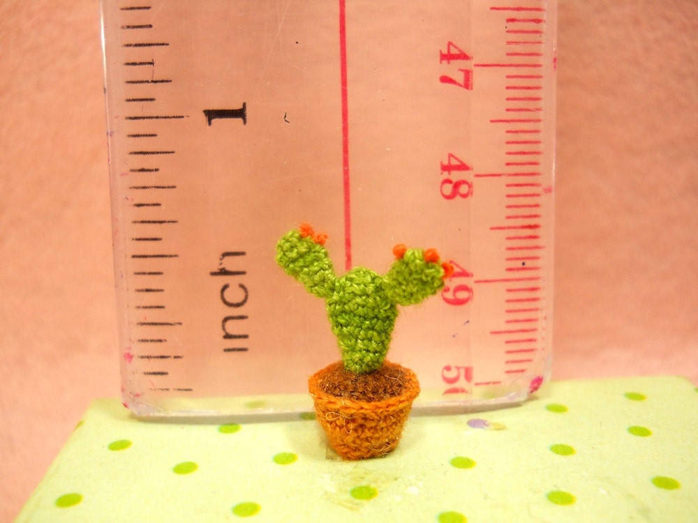 Micro Cactus Type 06 -Tiny Crochet Cactus Amigurumi Plant - Made to Order