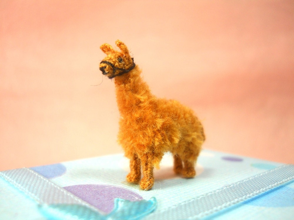 Miniature Llama - Micro Amigurumi Crochet Stuffed Animals - Made To Order