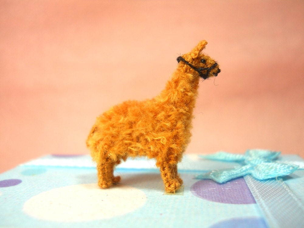 Miniature Llama - Micro Amigurumi Crochet Stuffed Animals - Made To Order
