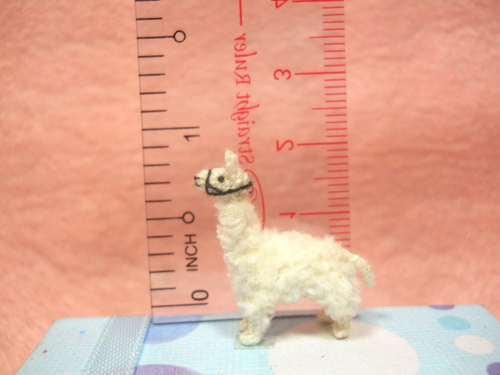 Mini White Llama - Micro Amigurumi Crochet Stuffed Animals - Made To Order