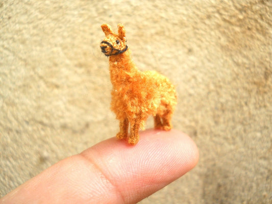 Miniature Llama - Micro Amigurumi Crochet Stuffed Animals - Made To Order