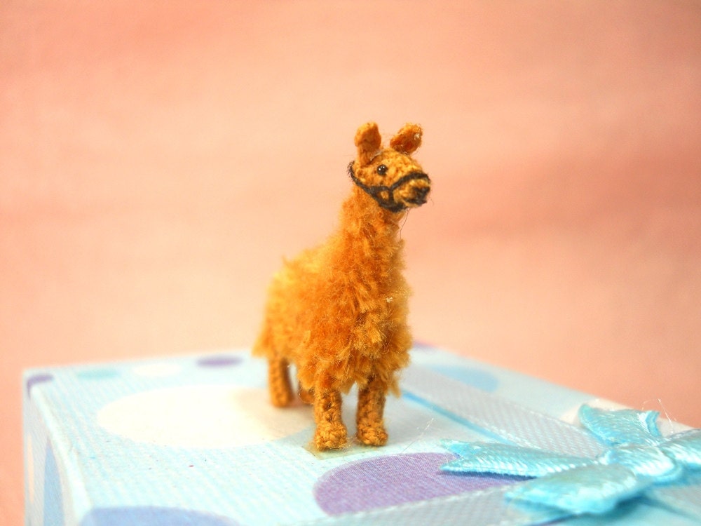 Miniature Llama - Micro Amigurumi Crochet Stuffed Animals - Made To Order