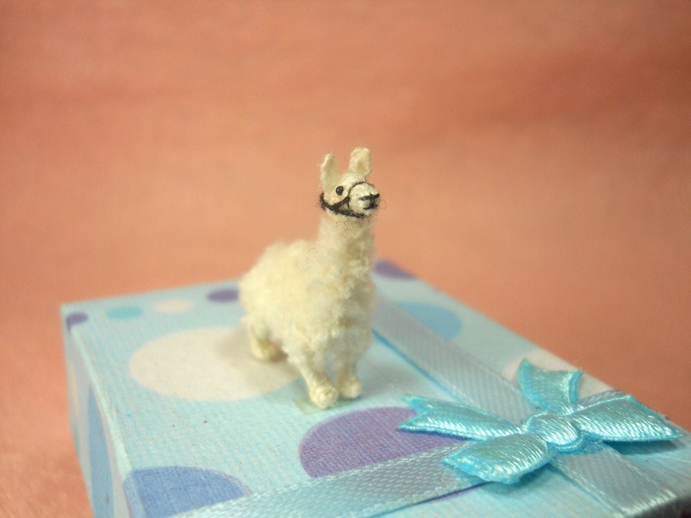 Mini White Llama - Micro Amigurumi Crochet Stuffed Animals - Made To Order