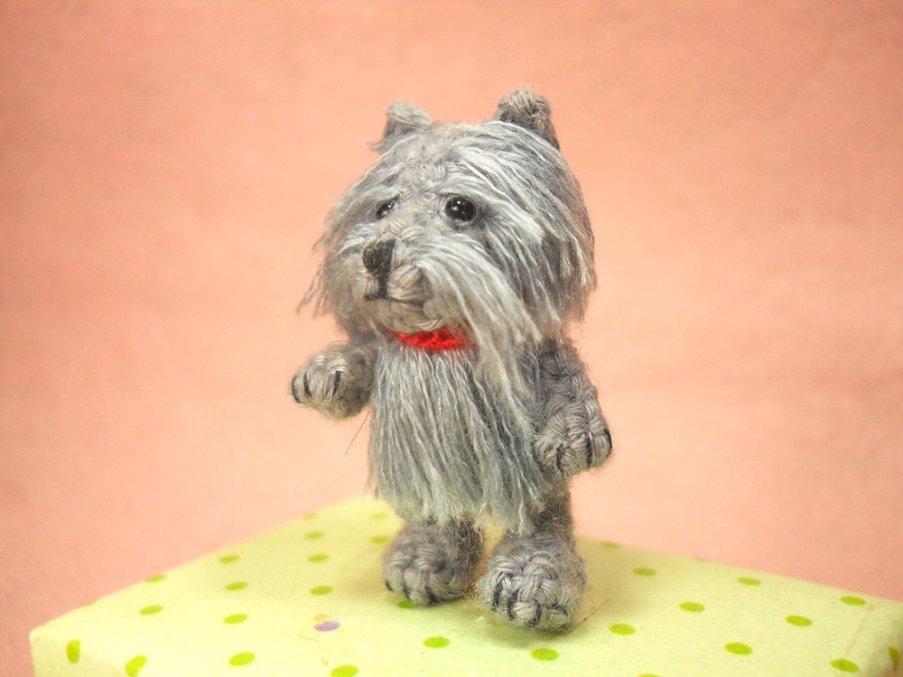 Mini Crochet Cairn Terrier - Miniature Dog Stuffed Animals - Made To Order