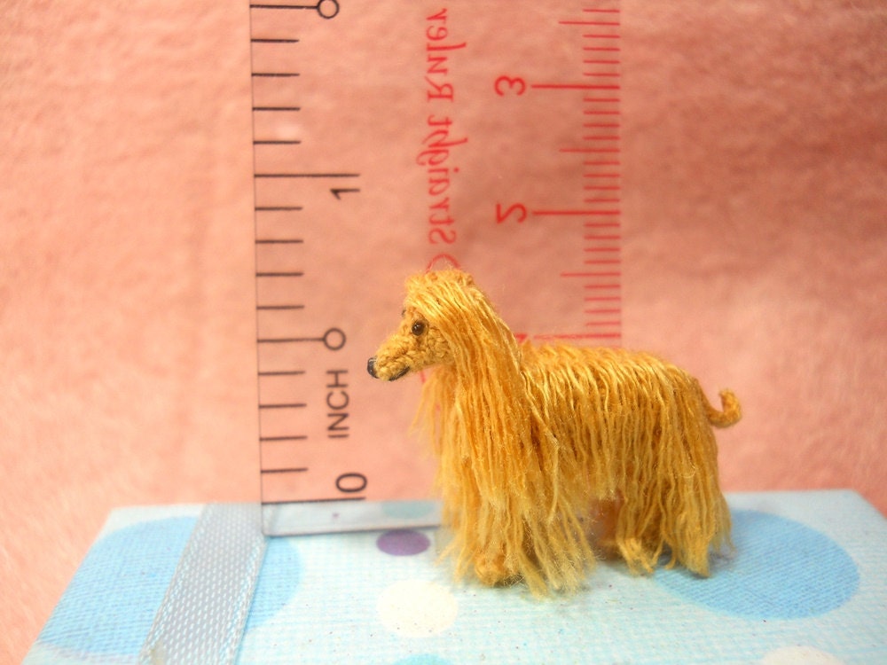 Miniature Afghan Hound - Micro Crochet Dog Stuffed Animals - Made To Order