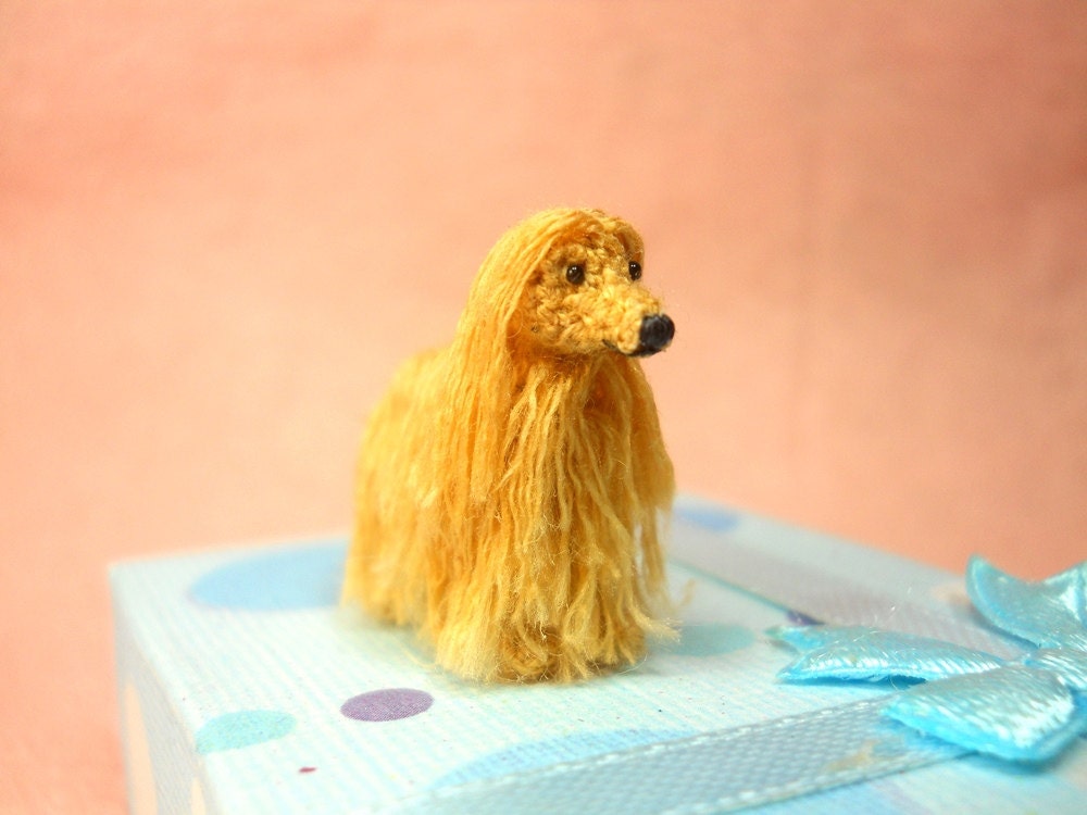 Miniature Afghan Hound - Micro Crochet Dog Stuffed Animals - Made To Order