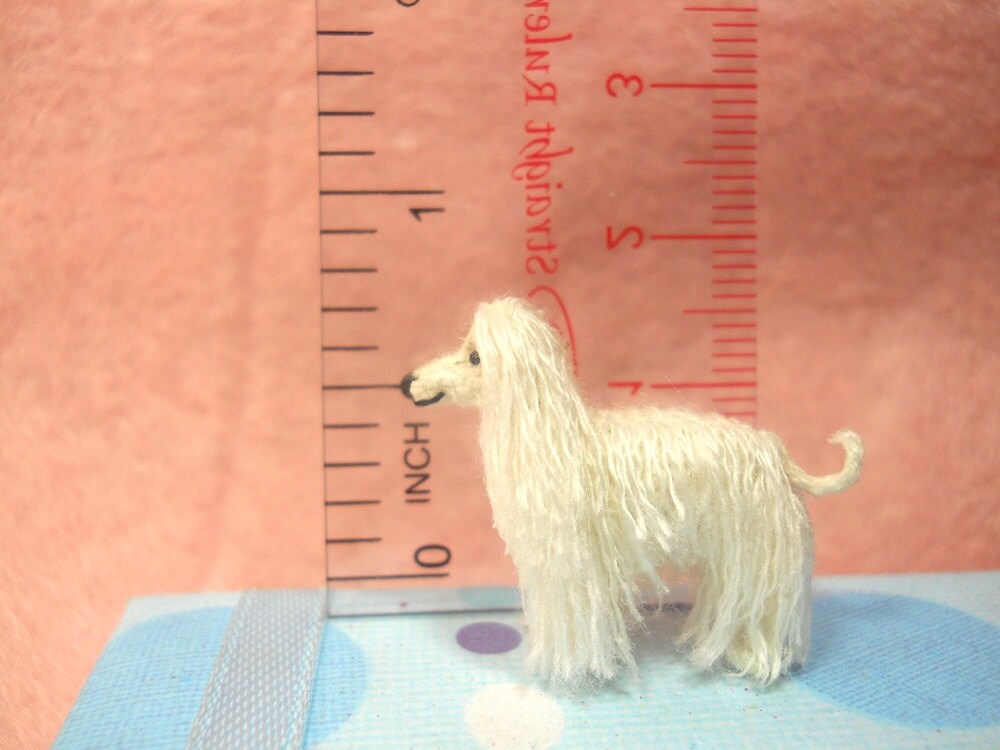 1 Inch Afghan Hound - Micro Crochet Miniature Dog Stuffed Animals - Made To Order