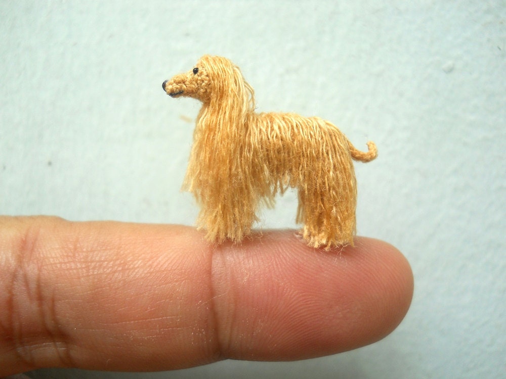 Miniature Afghan Hound - Micro Crochet Dog Stuffed Animals - Made To Order