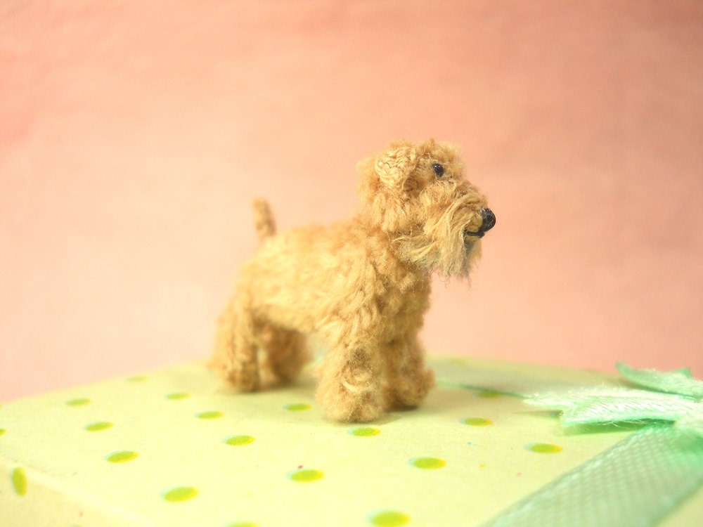 Wheaten Terrier - Tiny Crochet Mini Amigurumi Dog Stuff Animal - Made To Order
