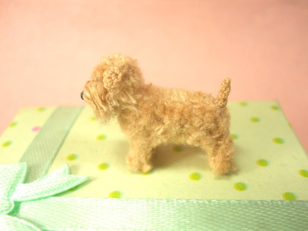 Wheaten Terrier - Tiny Crochet Mini Amigurumi Dog Stuff Animal - Made To Order
