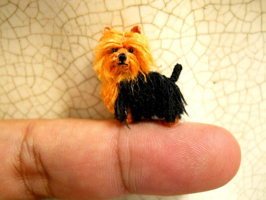 Mini Yorkshire Terrier - Tiny Crochet Miniature Dog Stuffed Animals - Made To Order
