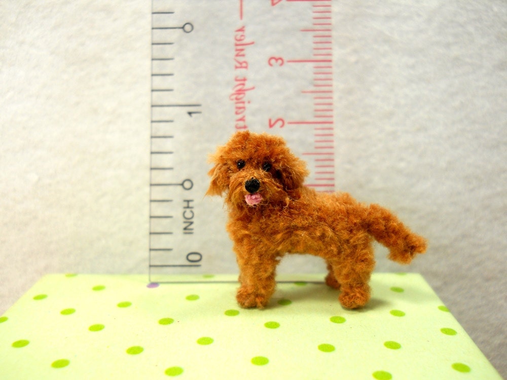 Brown Labradoodle - Tiny Crochet Miniature Dog Stuffed Animals - Made To Order