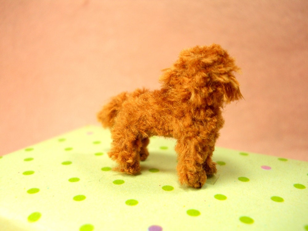 Brown Labradoodle - Tiny Crochet Miniature Dog Stuffed Animals - Made To Order