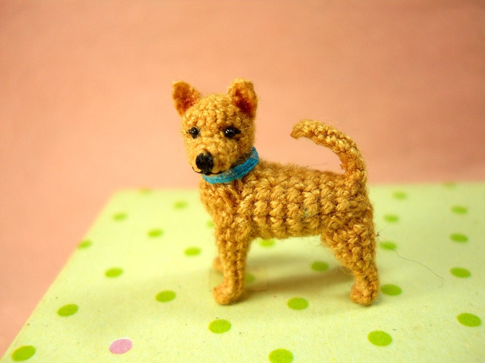 Miniature Dingo Puppy - Tiny Crochet Dog Stuffed Animals - Made To Order