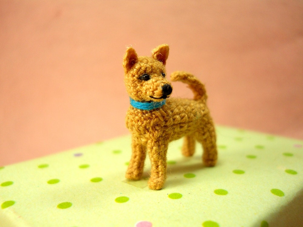 Miniature Dingo Puppy - Tiny Crochet Dog Stuffed Animals - Made To Order