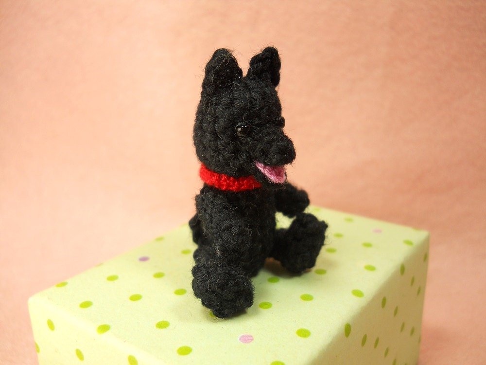 Mini Schipperke - Crochet Miniature Dog Stuffed Animals - Made To Order