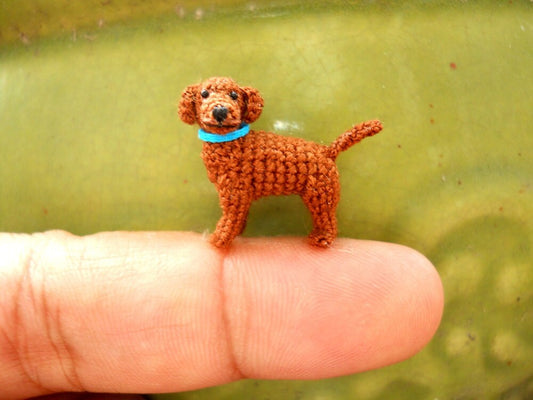Miniature Brown Labrador Retriever - Tiny Crochet Dog Stuffed Animals - Made To Order