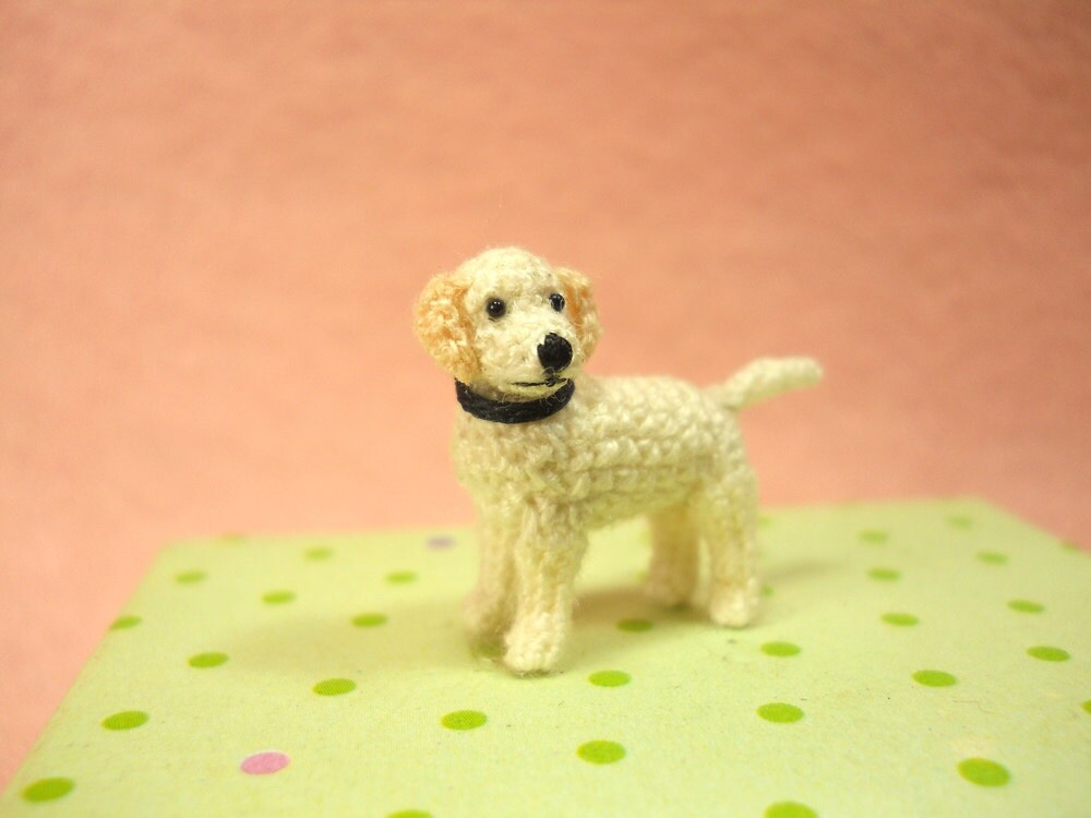 Miniature White Labrador Retriever - Tiny Crochet Dog Stuffed Animals - Made To Order