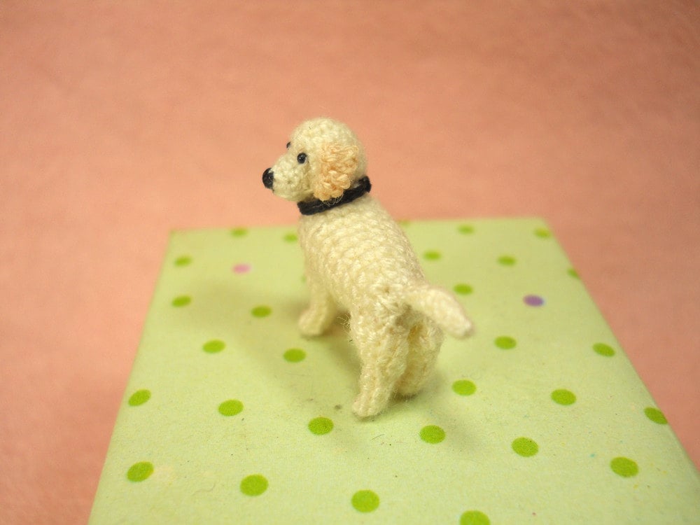 Miniature White Labrador Retriever - Tiny Crochet Dog Stuffed Animals - Made To Order