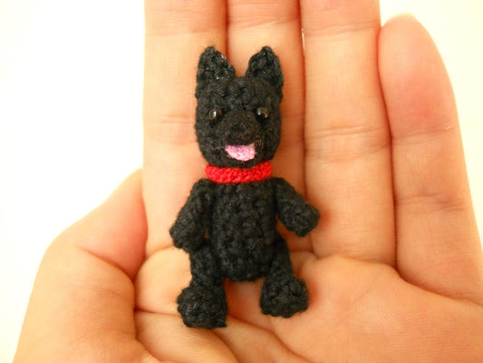 Mini Schipperke - Crochet Miniature Dog Stuffed Animals - Made To Order