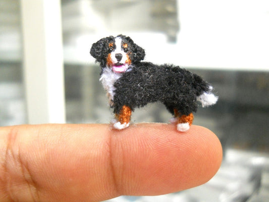 Bernese Mountain Dog - Micro Crochet Miniature Dog Stuffed Animals - Made To Order
