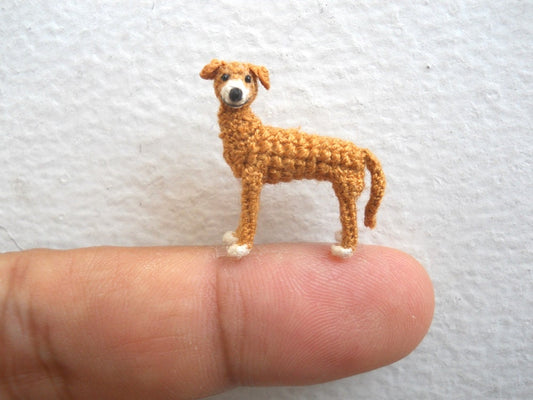 Miniature Greyhound  - Micro Crochet Dog Stuffed Animals - Made To Order