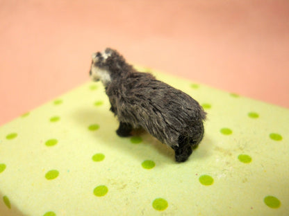 Micro Mini badger - Miniature Crochet Amigurumi Animal - Made To Order